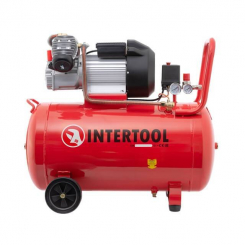 Компресор 100 л, 3 кВт, 220 В, 10 aтм, 420 л/хв, 2 циліндри INTERTOOL PT-0008