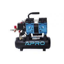 Компресор двоциліндровий безмасляний OFE-9 0,6 кВт 152л/хв 8бар 9л (кран + штуцер) APRO