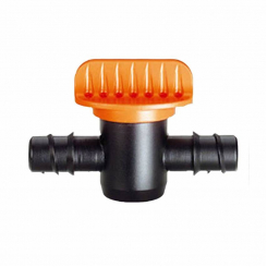 Кран 16мм прохідний для крапельної трубки 1/2" бл.