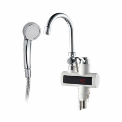 Кран-водонагреватель проточный s98 3.0кВт для ванны излив ухо на гайке с дисплеем AQUATICA (9798203)