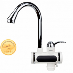 Кран-водонагрівач проточний JZ 3.0кВт 0,4-5бар для кухні гуска вухо на гайці AQUATICA