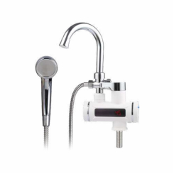 Кран-водонагрівач проточний s92 3.3кВт для ванни вилив вухо на гайці з дисплеєм і термостатом AQUATICA (9792203)