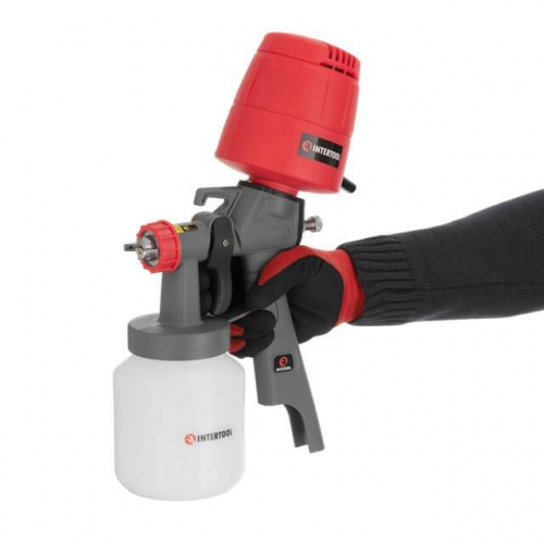 Фарбопульт електричний HVLP 450 Вт, форсунка 1,5 мм, бачок 1 л, 0,14-0,35 бар, 100-200 мл/хв INTERTOOL DT-5045
