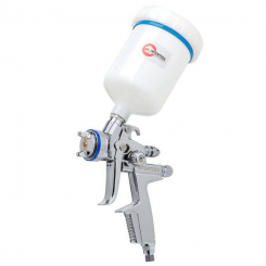 Фарбопульт пневматичний HVLP II професійний, форсунка - 1.3 мм, верхній пластиковий бачок - 600 мл, 2 бар INTERTOOL PT-0105