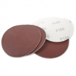 Круг наждачний самоклейний 125 мм, папір клас С, щільність - 120 г/м², К180, уп. 10 од. INTERTOOL BT-0518