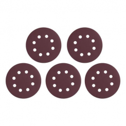 Круг наждаковий самоклейний 125 мм з отворами , папір класу С, густина - 140 г/м², К320, уп. 5 од. INTERTOOL BT-0592