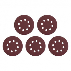 Круг наждаковий самоклейний 125 мм з отворами , папір класу С, густина - 140 г/м², К400, уп. 5 од. INTERTOOL BT-0593