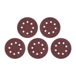 Круг наждаковий самоклейний 125 мм з отворами , папір класу С, густина - 140 г/м², К600, уп. 5 од. INTERTOOL BT-0594