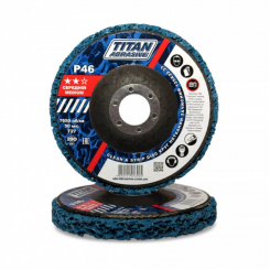 Круг нетканий зачисний корал TITAN ABRASIVE 125*22.23 (P46) T27 середній/medium (синій)