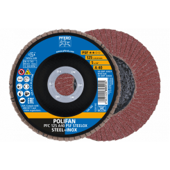 Круг пелюстковий тарілчастий 125*22 A40 (нерж/метал) коніч.PSF STEELOX
