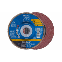 Круг пелюстковий тарілчастий 125*22 А40 (нерж/метал) плоск.PFF POLIFAN STEELOX