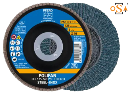 Круг пелюстковий тарілчастий 125*22 Z40 плоск. PFF  (нерж/метал)