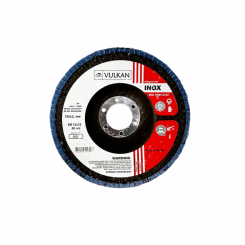 Круг пелюстковий тарілчастий 125мм Р-80 INOX