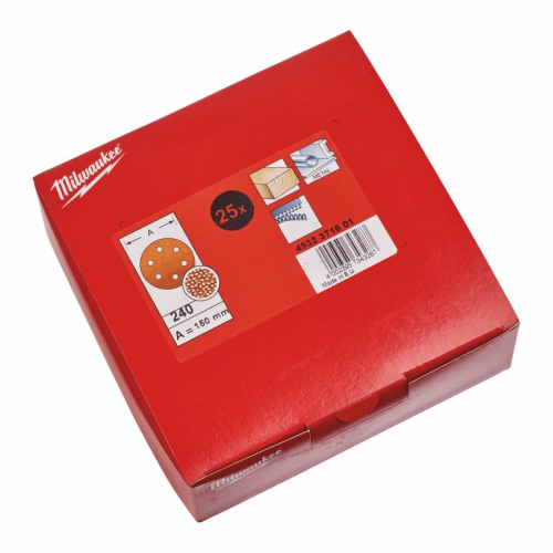 Коло шліфувальне 6 відп. MILWAUKEE, Ø150мм, зерно 240, (25шт)