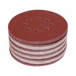 Круг шліфувальний з наждачн. паперу з липучкою YATO: Ø= 150мм, Р100, 8 отв до YT-82206, -82207, 50шт