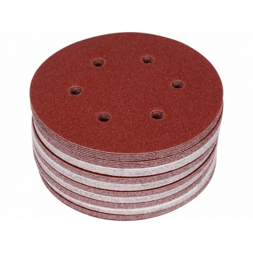 Круг шліфувальний з наждачн. паперу з липучкою YATO: Ø= 150мм, Р220, 6 отв до YT-09739, -09740, 50шт