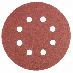 Круги шліфувальні на липучці 125 мм, K120, 5 шт., З 8 отворами