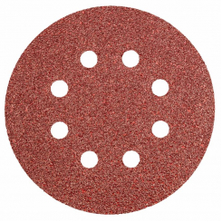 Круги шліфувальні на липучці 125 мм, K40, 5 шт., З 8 отворами