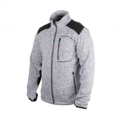 Куртка в'язана SOFTSHELL сірого кольору з чорними вставками, тканина - 100% поліестер 270 G, з кишенею на грудях і двома бічними, розмір XXL INTERTOOL SP-3115