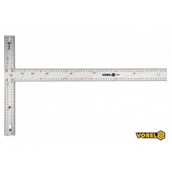 Кутник алюмінієвий VOREL: 600 x 390 мм, з розмітками кутів 15-75*