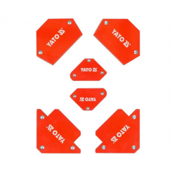 Кутники магнітні для зварюв YATO: кут: 45°, 90°, 135°, 2- 4.5 кг, 43х72х12мм, 4- 11,5кг, 82х118х14мм