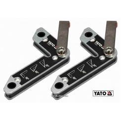 Кути магнітні для зварювання YATO: кут: 30°, 60°, 90°, сталеві, сила утримування - 32 кг, 2 шт.