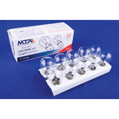 Лампа автомобільна 12V 21W Ba15s P21W (вказівники повороту (перед, зад), стоп-сигнали, габарити, ліхтарі заднього ходу, задні протитуманні ліхтарі) (10шт) MTA