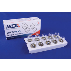 Лампа автомобільна 12V 5W Ba15s R5W (габарити, освітлення номерного знаку, стоянкове освітлення/габарити) (10шт) MTA