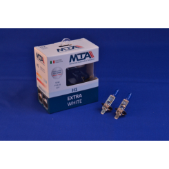 Лампа автомобільна H1 12V 55W P14.5S EXTRA WHITE (2шт) (ближня/дальня, протитуманна) MTA