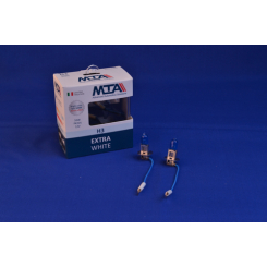 Лампа автомобільна H3 12V 55W PK22S EXTRA WHITE (2шт) (ближня/дальня, протитуманна) MTA