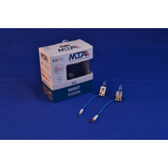 Лампа автомобільна H3 12V 55W PK22S NIGHT VISION +80% (2шт) (ближня/дальня, протитуманна) MTA