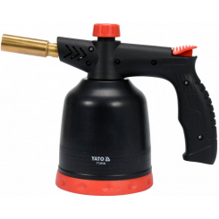 Лампа паяльна газова з п'єзопідпалом YATO, 1.7 кВт, 123 г/год, 360° тип з'єднання EURO EN417