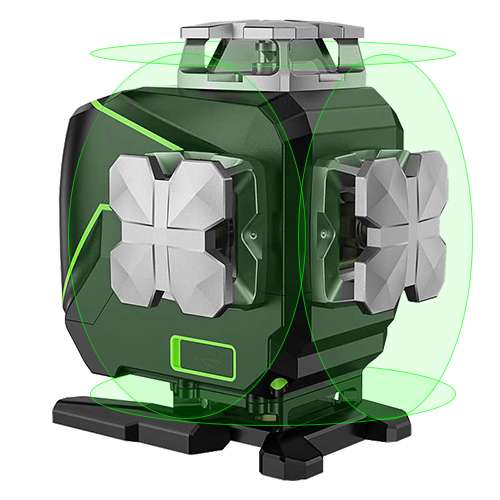 Лазерний рівень 4D PREMIUM, 4x360° (2xH360/2xV360, LCD-дисплей, Bluetooth, пульт ДК – зелений промінь) PROTESTER LL516G