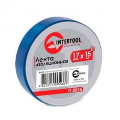 Стрічка ізоляційна, 17 мм * 15 м * 0.15 мм, синя  INTERTOOL IT-0015