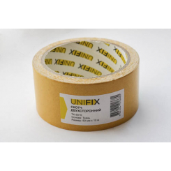 Стрічка клейка двостороння на тканинній основі 50мм*10м UNIFIX