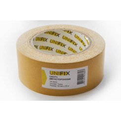 Стрічка клейка двостороння на тканинній основі 50мм*25м UNIFIX