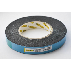 Стрічка клейка двостороння на вспіненій основі 19мм*10м чорна UNIFIX