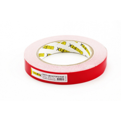 Стрічка клейка двостороння на вспіненій основі 19мм*5м біла UNIFIX