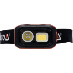 Ліхтар COB-діодний на чоло YATO; живл. від 3х ААА акумулят 3,7 В 1000 мАгод, 500 Lm, з датчиком руху