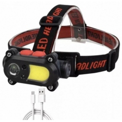 Ліхтар налобний BL-208-ХРЕ-COB датчик руху