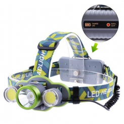 Ліхтар налобний BL-2133-T6+2COB, ЗУ micro USB