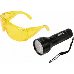 Ліхтар ультрафіолетовий з окулярами, для виявлення протікання рідини, перевірки банкнот YATO