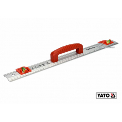 Лінійка алюмінієва з ручкою YATO : 1000 x 59 x 2 мм, 2 капсули