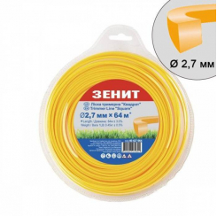 Ліска для садових тримерів "Квадрат" 2.7 мм × 64 м