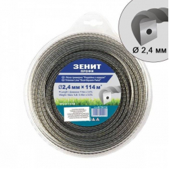Ліска для садових тримерів "Подвійна з кордом" 2.4 мм × 114 м (КР2-24-114-КВ)