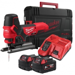 Лобзик акумуляторний безщітковий MILWAUKEE, M18 FBJS-502X (зарядний пристрій М12-18 FС, 2 акумулятори М18 В5 5Аг. полотно, адапт