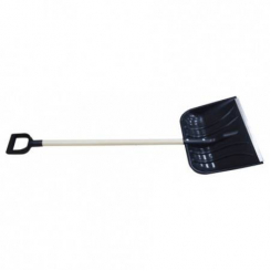 Лопата для снігу пластикова, з алюмінієвою планкою, 370x480 мм, з ручкою 1м та пластик.
