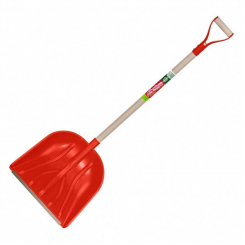 Лопата снігова червона з металевим держаком БЦМ CENTRO 1726-Ч