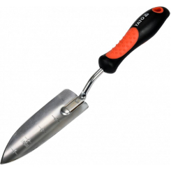 Лопатка посадкова, вузька, хромована, ергоном.руч YATO, l=340 мм [12/72]