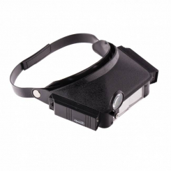 Лупа з додатковими лінзами з підсвічуванням, для закріплення на голові, SPARTA